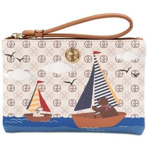 NWT Giani Bernini Sailing Bears on a Boat Wristlet Bag